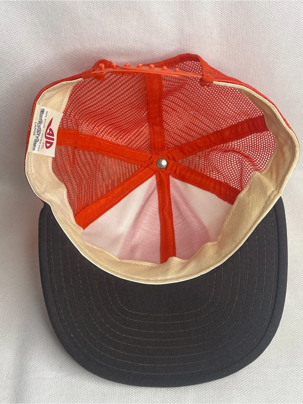 Vintage 80s Cleveland Browns AJD Lucky Stripes NFL Trucker Snapback Cap Knit Hat